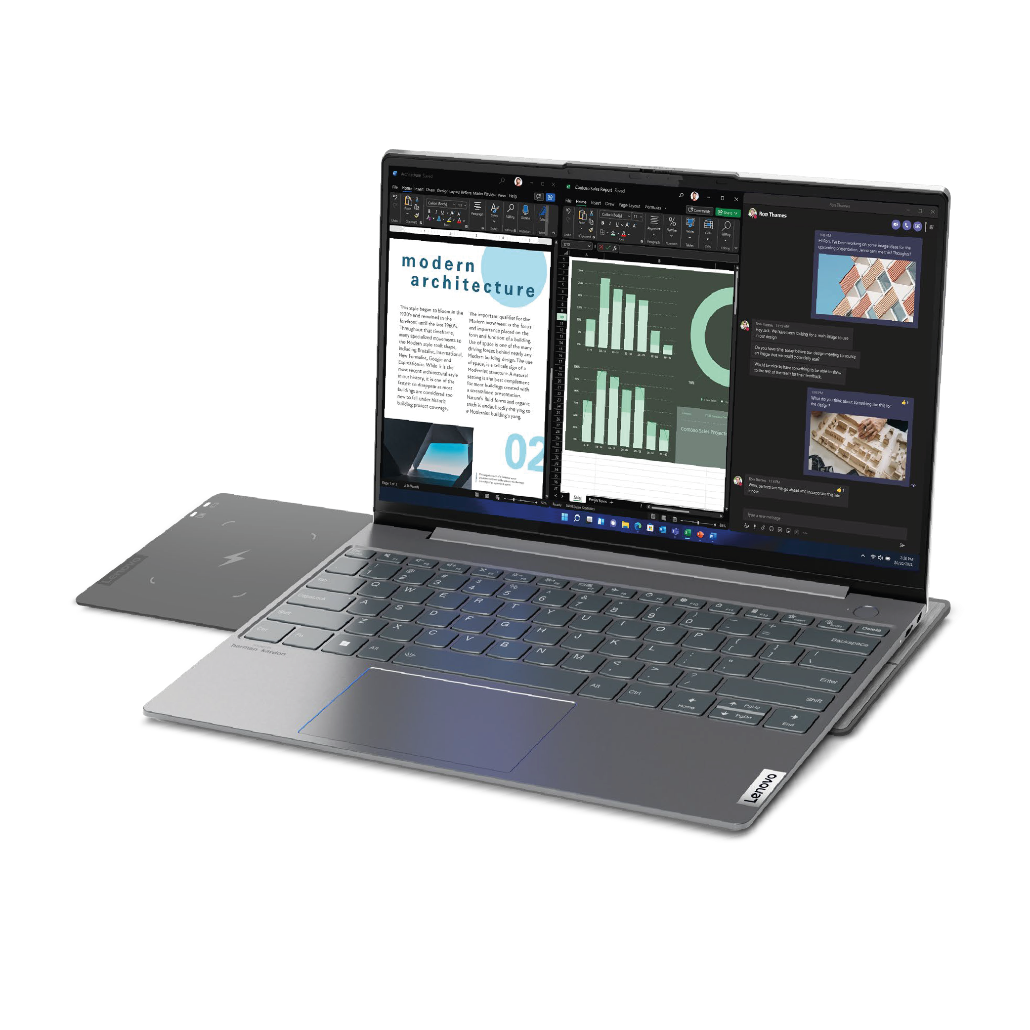 Lenovo ThinkBook 13x with Power by Contact wireless charging technology inside
